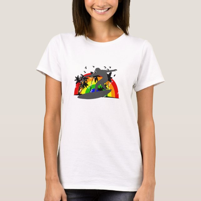 Camiseta Surfer com Rainbow (Frente)
