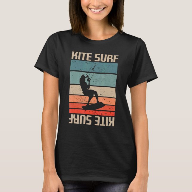 Camiseta Surfer de Navegação do Surf Clássico de Kite Retro (Frente)