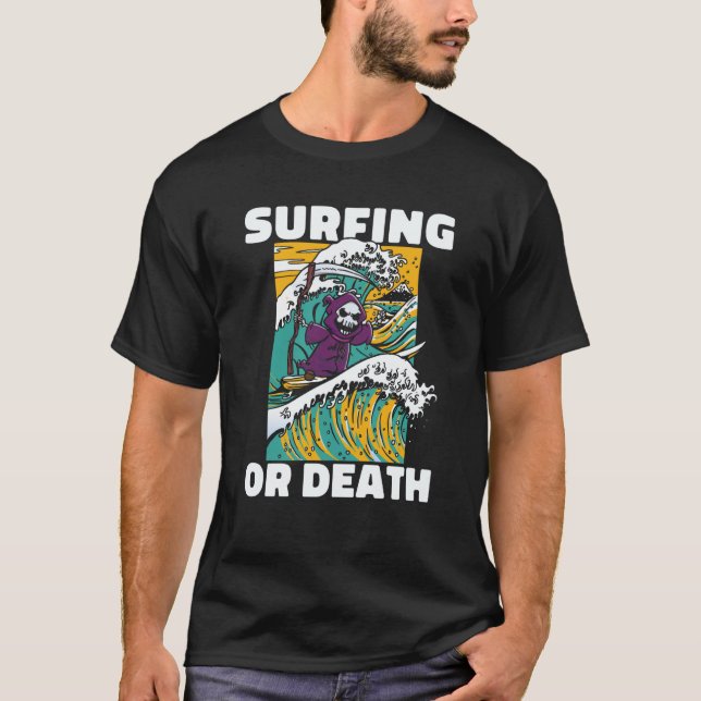Camiseta Surfer Death Waves Surfboard Surfrider surfing 4t (Frente)