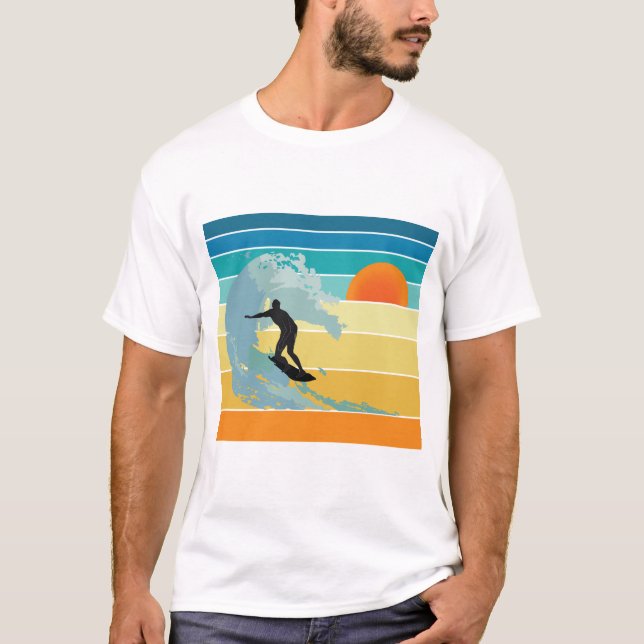 Camiseta Surfer Dude Vintage Sunset (Frente)