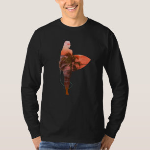 Camiseta Surfer Girl Vintage Surf Retro Beach Sunset Surfin