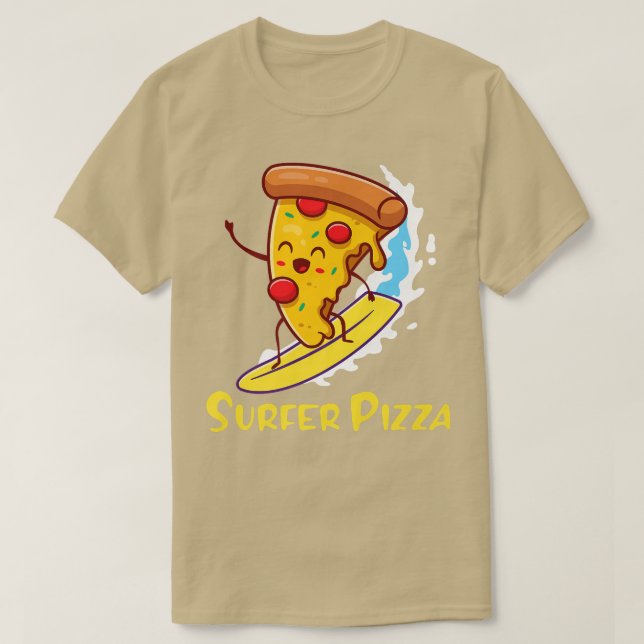 Camiseta Surfer Pizza Surfer Boy perto de mim Surfer legal (Frente do Design)