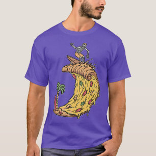Camiseta surfer  retro pizza boy Pizza Surfer Skeleton Surf