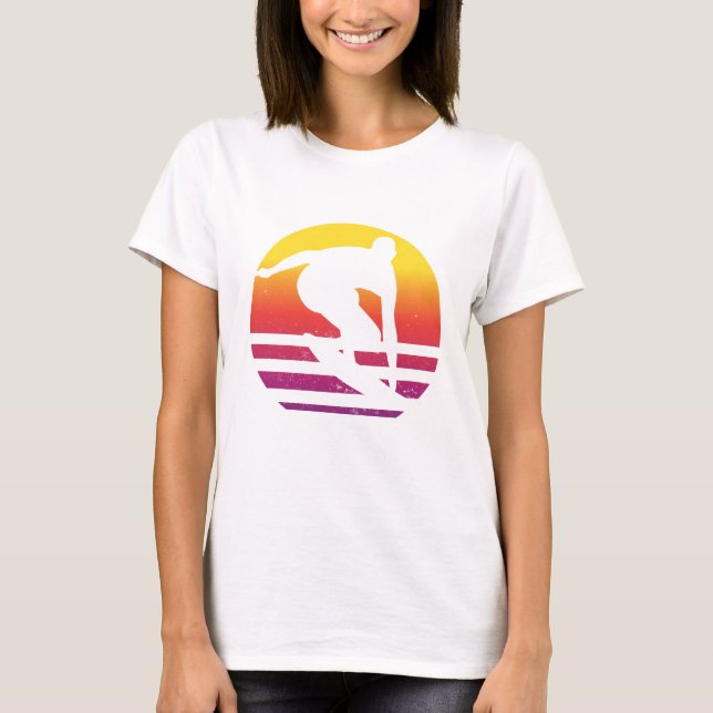 Camiseta Surfer Retro Surfing Sunset (Frente)
