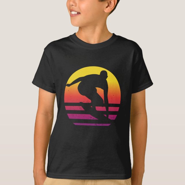 Camiseta Surfer Retro Surfing Sunset (Frente)