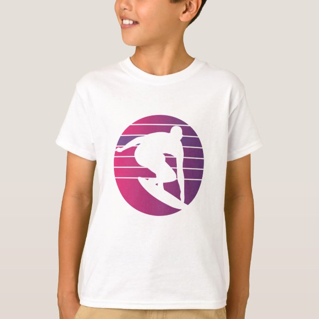 Camiseta Surfer Retro Surfing Sunset (Frente)