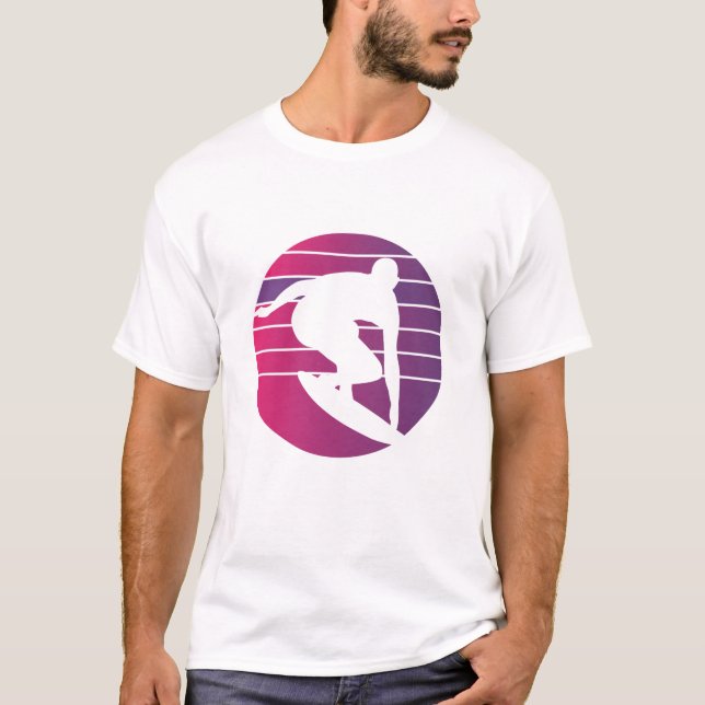 Camiseta Surfer Retro Surfing Sunset (Frente)
