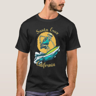 Camiseta Surfer Sketeton Surfboard Papais noeis Cruz Calif