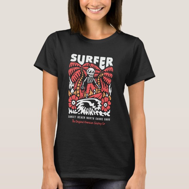 Camiseta Surfer Sunset Beach North Shore Oahu (Frente)