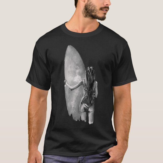 Camiseta Surfer Surfboard Surfboard Beach Wave Rider (Frente)