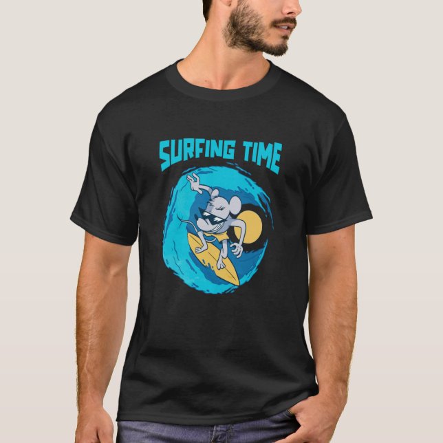 Camiseta Surfer Surfboard  Surfrider Waves Trex Surfing (Frente)