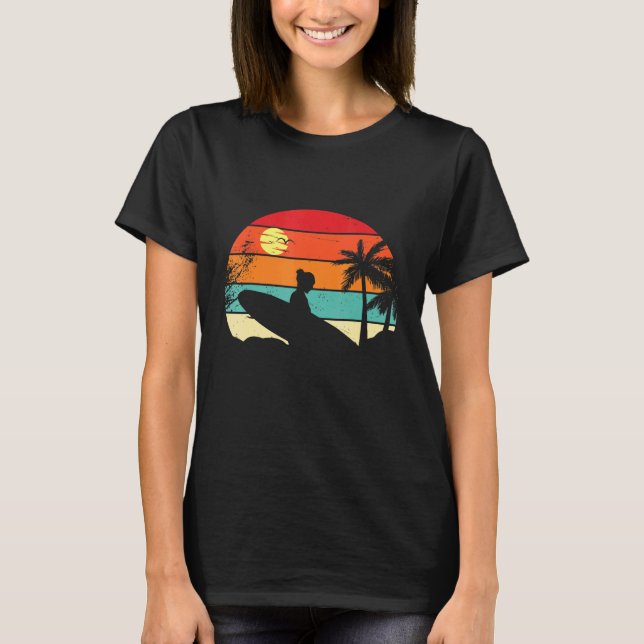 Camiseta Surfer Surfer Surfer Sunset Palm Tree - Surf 1 (Frente)