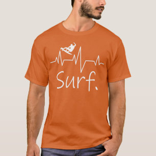 Camiseta Surfer Surfing Shortboard Hearbeat Wave Lover
