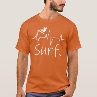 Camiseta Surfer Surfing Shortboard Hearbeat Wave Lover