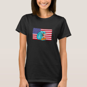 Camiseta Surfer U Flag Surfboard Surfrider Surfing 4th Of