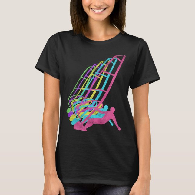 Camiseta Surfer Windsurfing 80s Colors 1980s (Frente)
