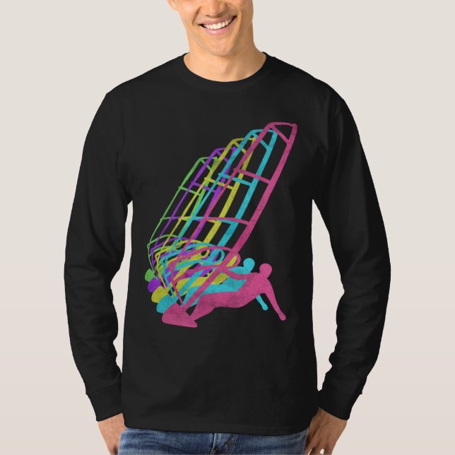 Camiseta Surfer Windsurfing 80s Colors 1980s (Frente)