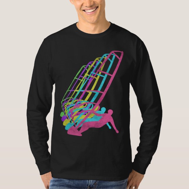 Camiseta Surfer Windsurfing 80s Colors 1980s (Frente)