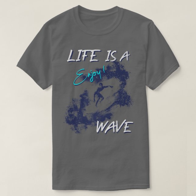 Camiseta SurferLife Is A Wave, EnjoyMidnight Blue1062 (Frente do Design)