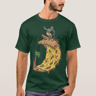 Camiseta Surferretro Pizza Boy Pizza Surfer Skeleton Surfin
