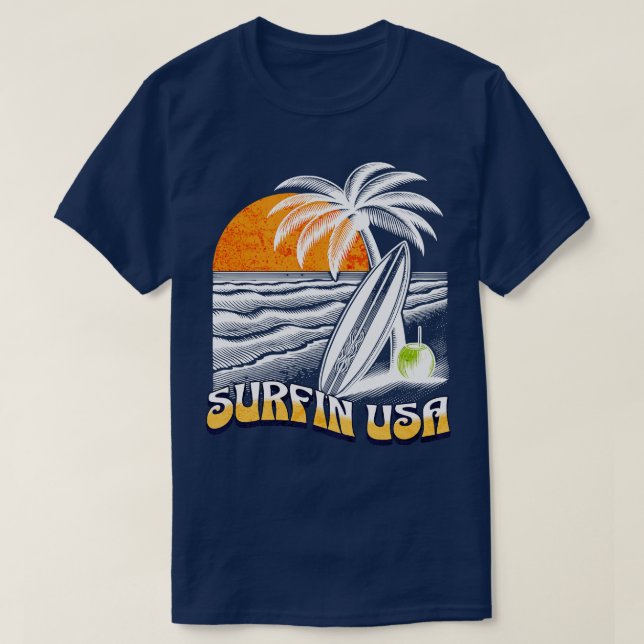 Camiseta Surfin EUA TSirt (Frente do Design)