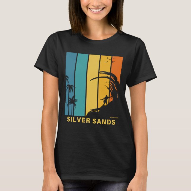 Camiseta Surfing Beach Silver Sands Barbados (Frente)