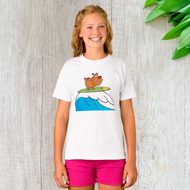 Camiseta Surfing Bulldog Funny Dog T Shirt (Criador carregado)
