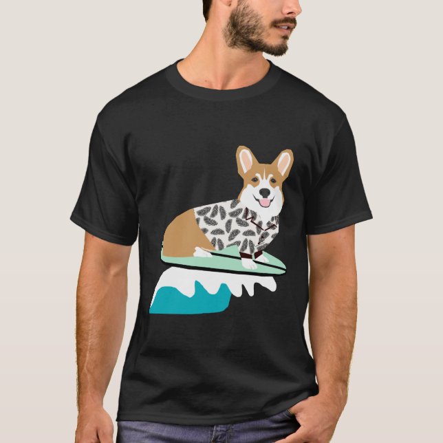 Camiseta Surfing Corgi Essential (Frente)