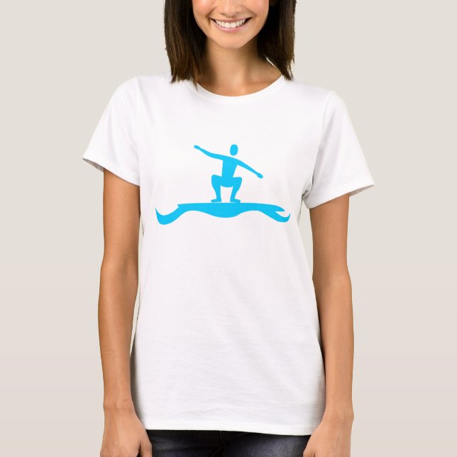 Camiseta Surfing Figure - Sky Blue (Frente)