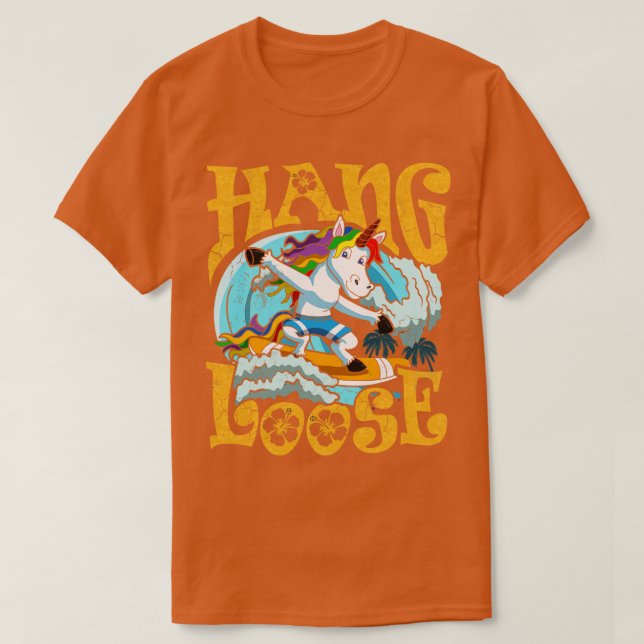 Camiseta Surfing Hang Loose Unicorn Surfer Surf (Frente do Design)