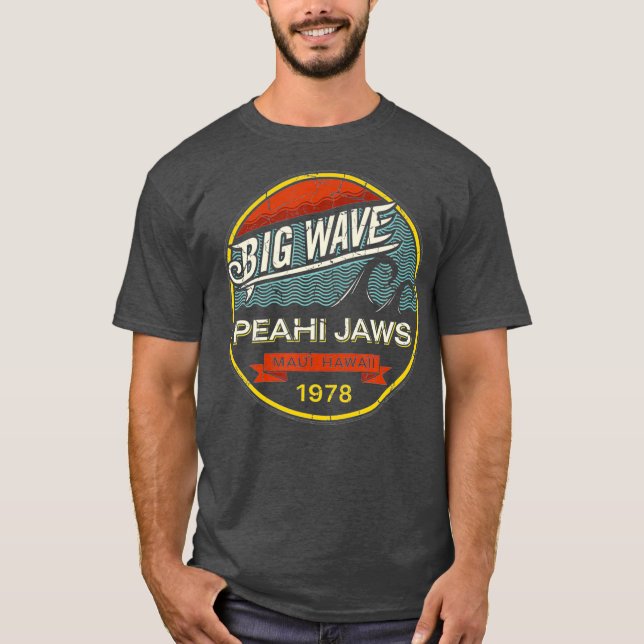 Camiseta Surfing Hawaii Peahi Jaws Maui Hawaii Retro (Frente)
