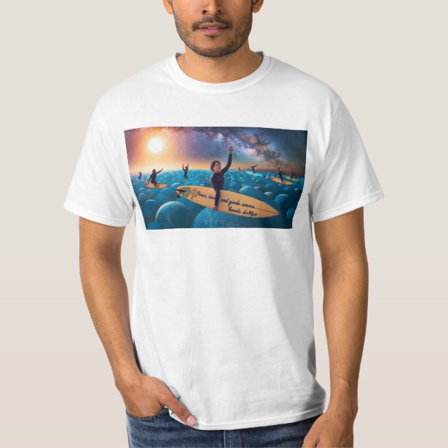 Camiseta Surfing in the Clouds - Bonde do Mar (Frente)