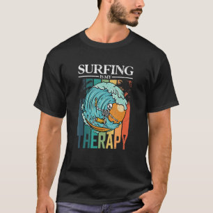 Camiseta Surfing is my Therapy Retro 80s Skeleton Surf