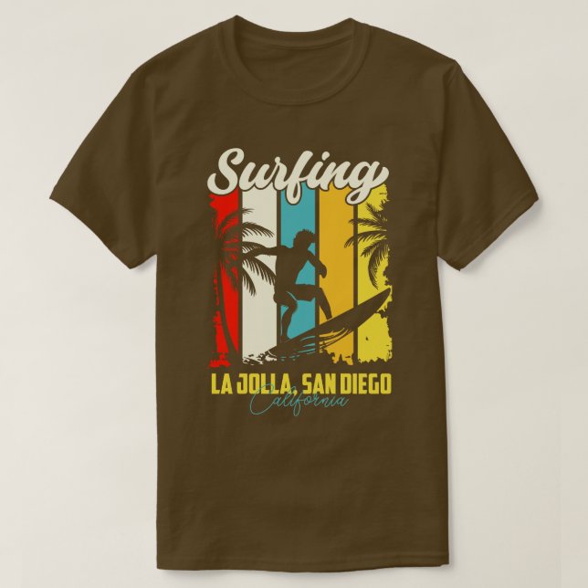 Camiseta Surfing La Jolla San Diego California (Frente do Design)