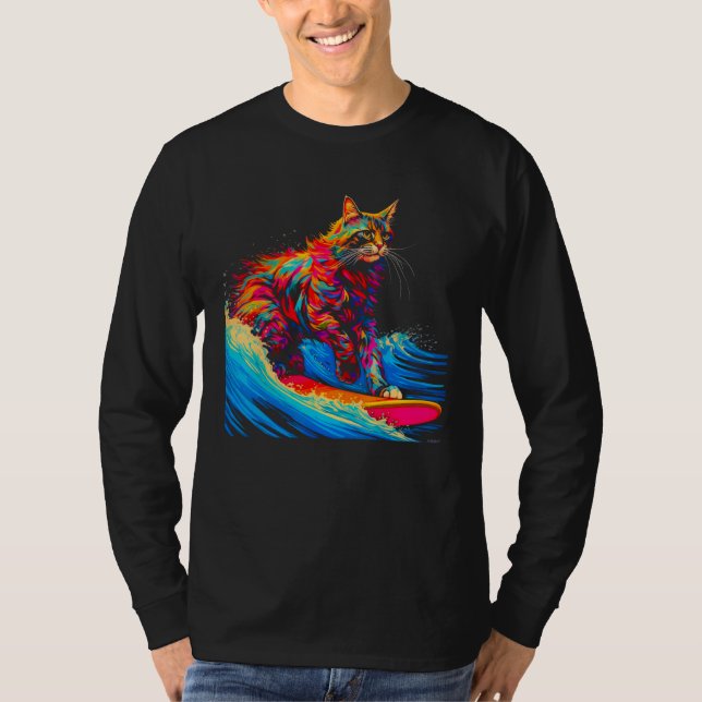 Camiseta Surfing Maine Coon Cat Surf (Frente)