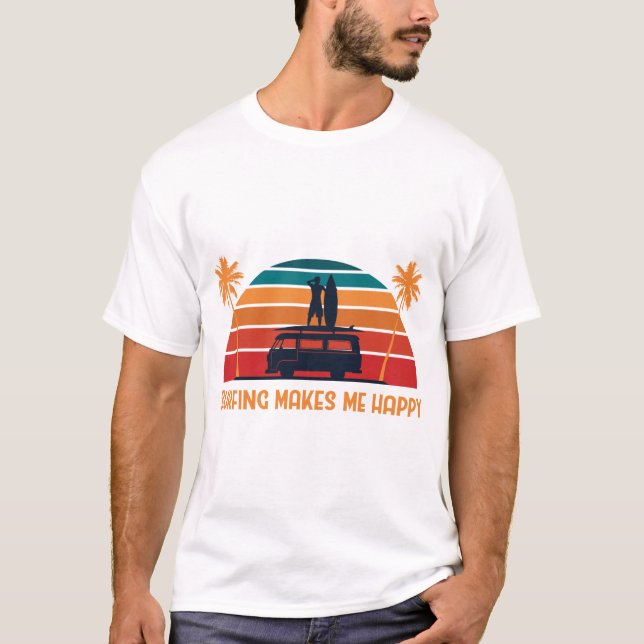Camiseta Surfing Makes Me Happy (Frente)