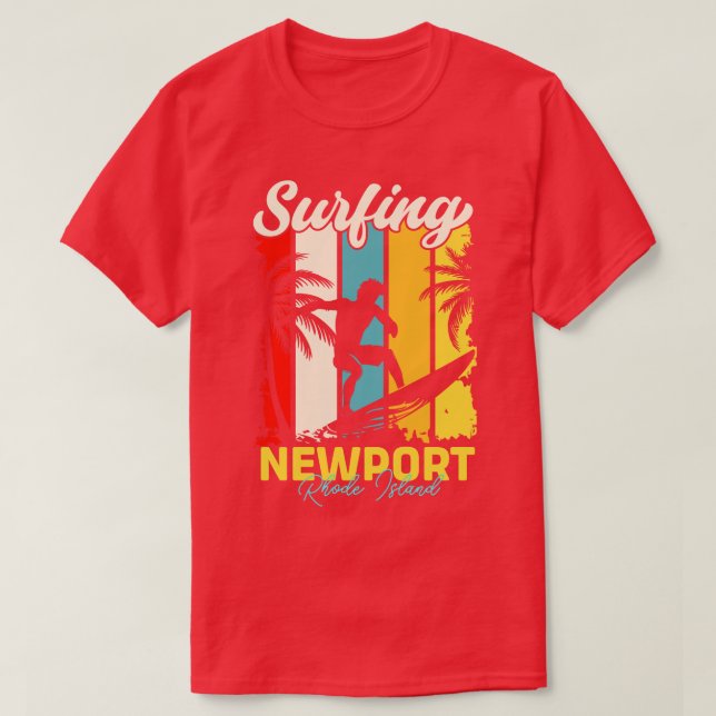 Camiseta Surfing Newport Rhode Island (Frente do Design)