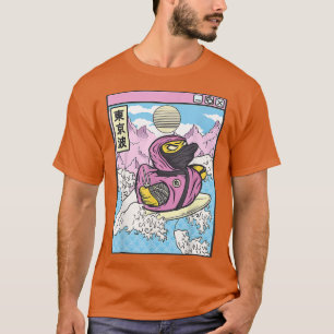 Camiseta Surfing Ninja Rubber Duck Japonês Ondas Kawaii Va