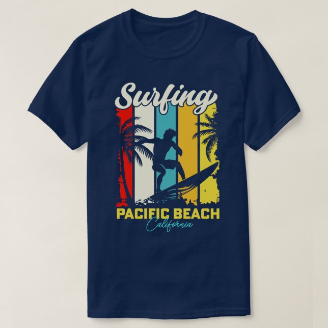 Camiseta Surfing Pacific Beach California (Frente do Design)