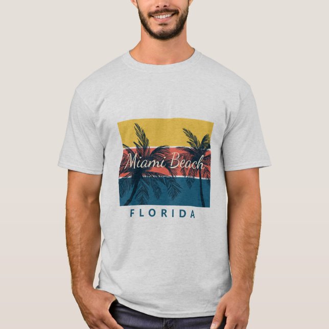Camiseta Surfing Paradise Miami Beach Flórida (Frente)