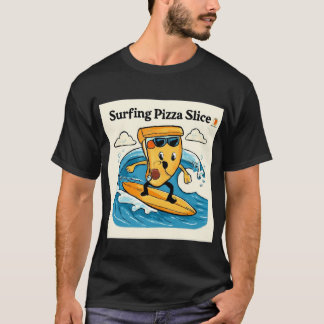 Camiseta Surfing Pizza Slice Funny Cartoon 🍕 🌊