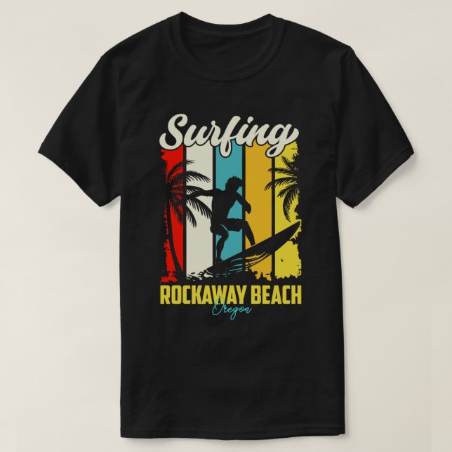 Camiseta Surfing Rockaway Beach Oregon (Frente do Design)