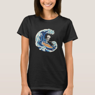 Camiseta Surfing Skeleton Surfer Surf Wave Skull Surfing Sk