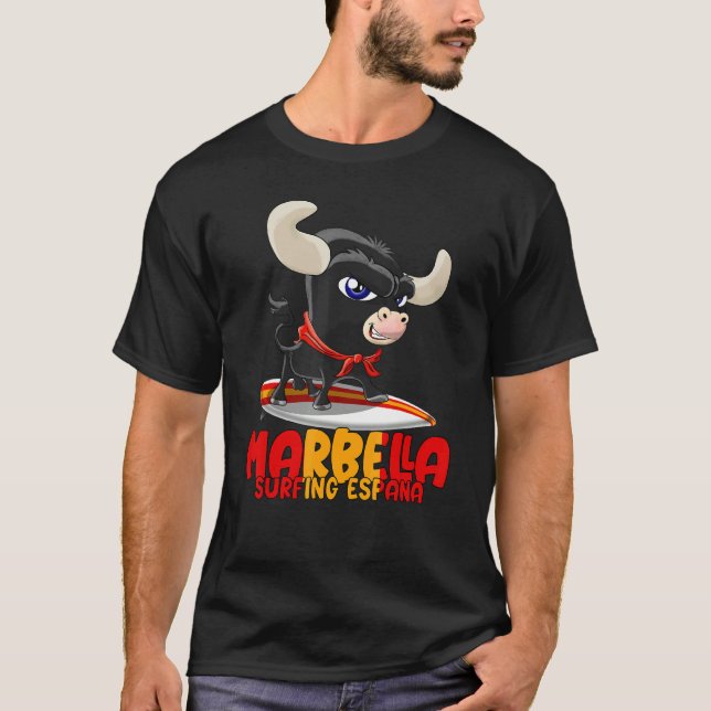 Camiseta Surfing Spot Spain Marbella with Cute Taurus (Frente)
