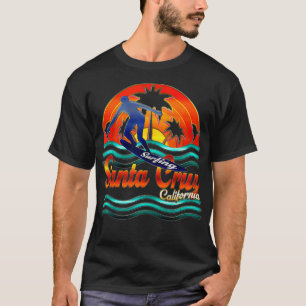 Camiseta Surfing, Surfboard, Sunset in Santa Cruz Californi