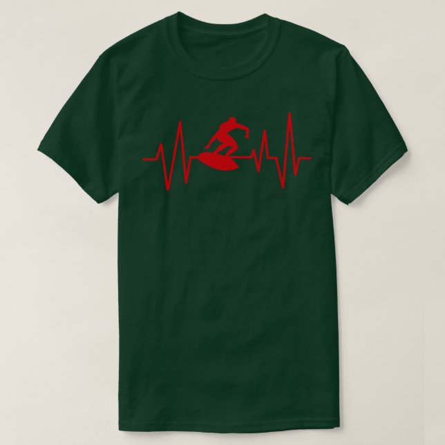 Camiseta Surfing Surfing Funny Surfing Hearbeat (Frente do Design)