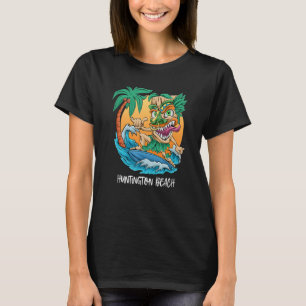 Camiseta Surfing Tiki Man Huntington Beach California Vacat