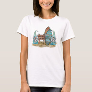 Camiseta Surfing tropical Watercolor Beach Gnomos