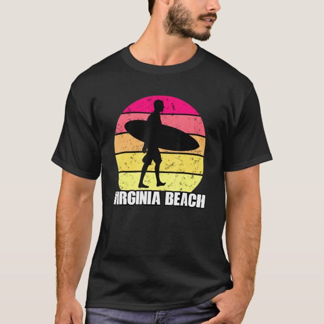 Camiseta Surfing Virginia Beach Surfer Surf (Frente)
