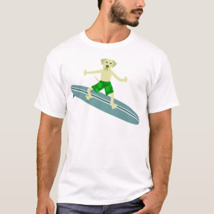 Camiseta Surfista amarelo de labrador retriever